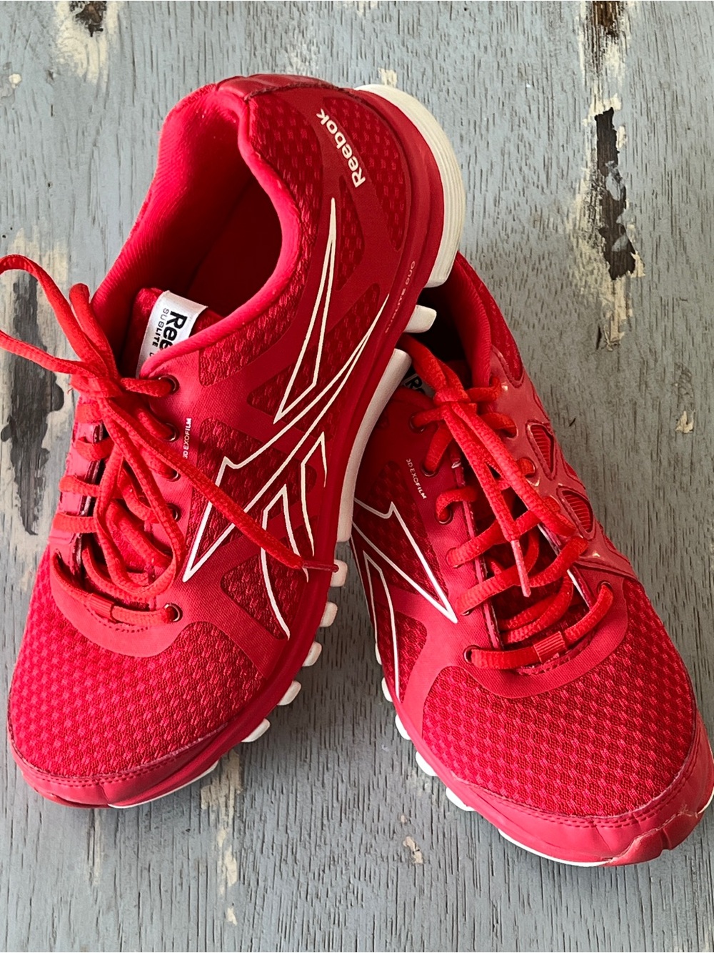 Reebok Red Athletic Sneakers with White Accents